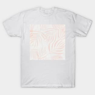 Pastel pink and gray palm leaves T-Shirt